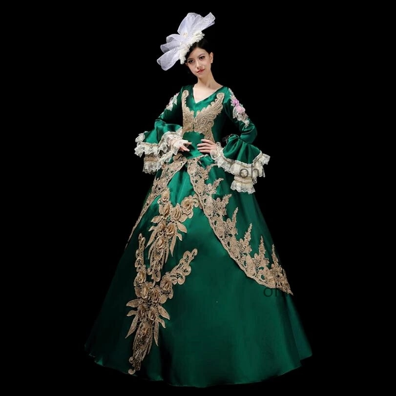 お財布に優しい貴婦人ドレス 宮廷ドレス 貴族ドレス オペラ声楽 演劇 プリンセスドレス 高級感 ステージ衣装 中世貴族風 パーティードレス 文化祭 学園祭 お姫様ワンピース 可愛い フレア袖 ロングド