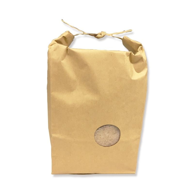 シモジマ 米袋 2kg バンド（紐）付き 窓あり 200枚 幅140xマチ70x高330mm 004193030