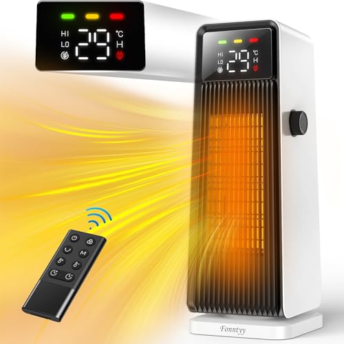 セラミックファンヒーター 小型 【2024冬革新型 人感センサー 1秒速暖】 電気ファンヒーター 省エネ 大風量 1200W ECO知能恒温 5モード切替 80首振り 12時間タイマー 転倒オフ 過熱