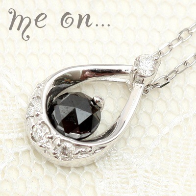 me on...K18ホワイトゴールドブラックダイヤモンドドロップモチーフネックレスラグジュアリーを極める大人のリッチダイヤモンド