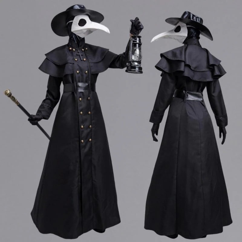 短納期カラスお面服 大人用 ペスト医師服装 中世スチームパンクコスプレ衣装 鴉 カラス ハロウィン衣装