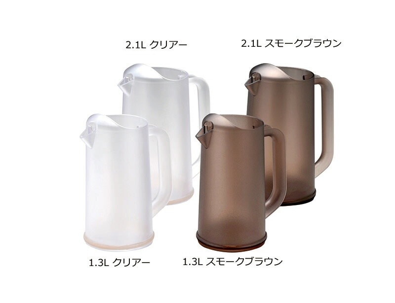 （まとめ買い）本間冬治工業 ポリカーボ BKワンボディーピッチャー 1.3L クリアー [x3]お茶用品