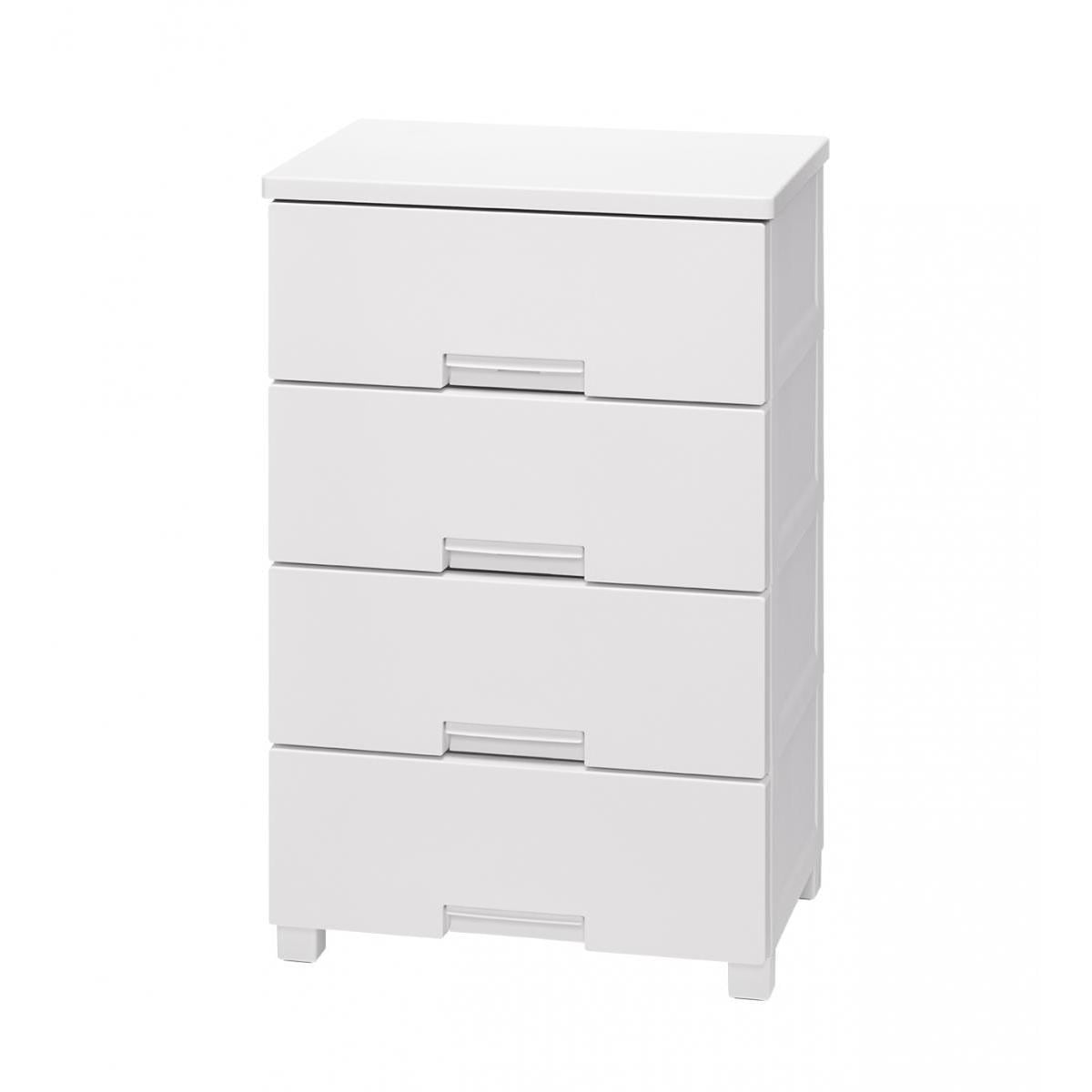 天馬 フィッツチェスト 5504 完成品チェスト 4段 ホワイト (幅55×奥行41×高さ85cm)