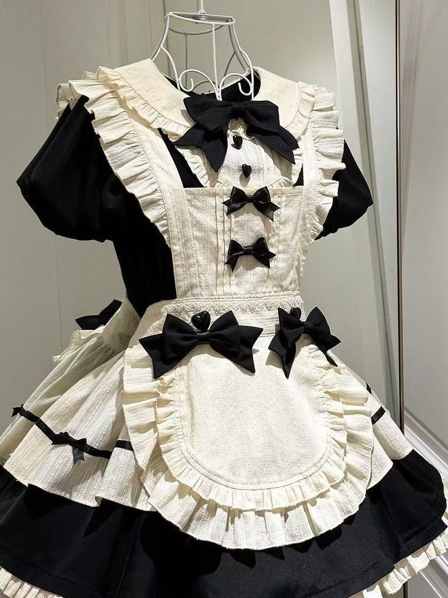 【1点ご購入 で10点プレゼントいたします】メイド服メイドコスプレかわいいメイドレトロメイドスカートエレガントロリータワンピース