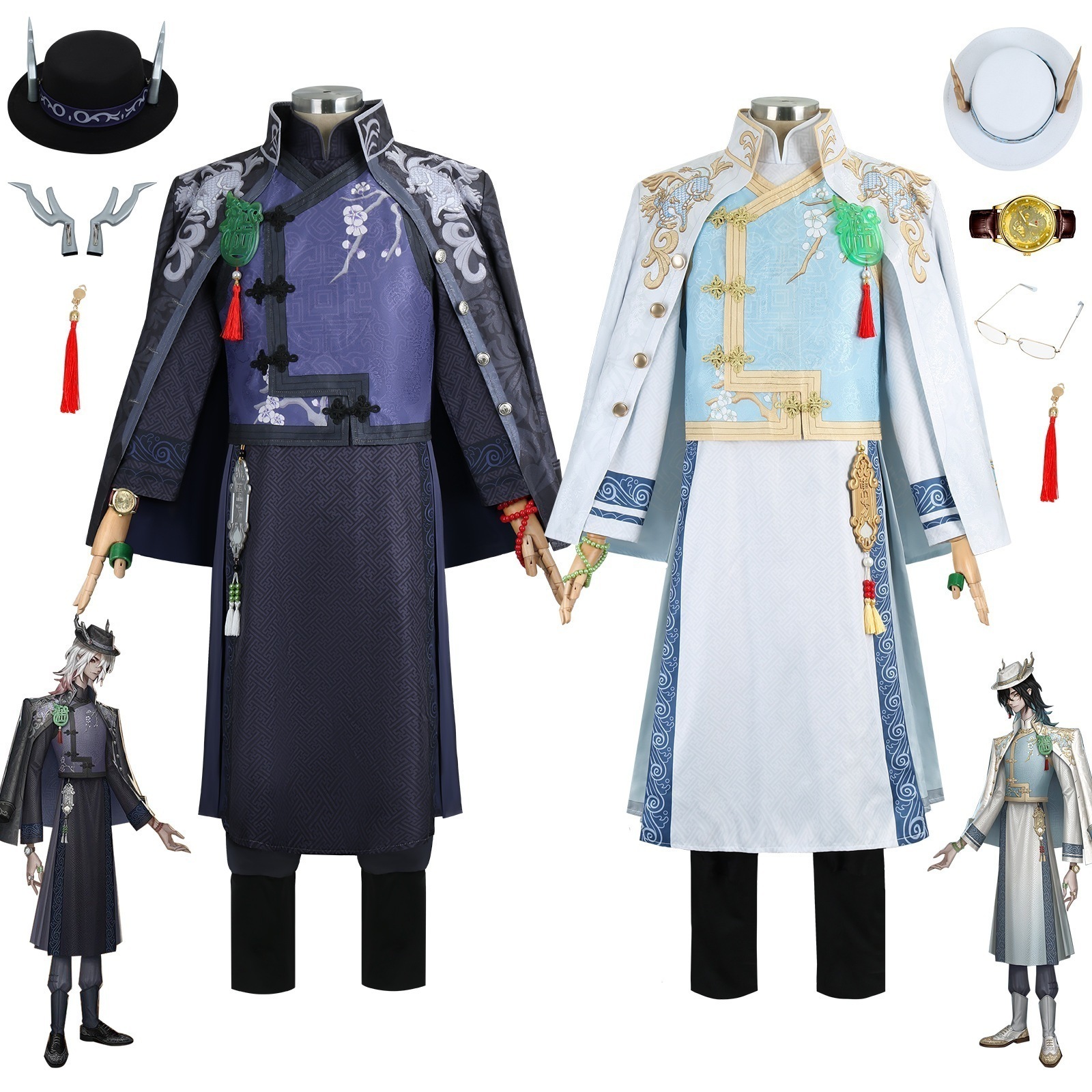 【人気爆売れ】第五人格cos コスプレ コスチューム真理下麒麟商人白宿傘黒宿傘魂コスプレいしょうセット 15,955円