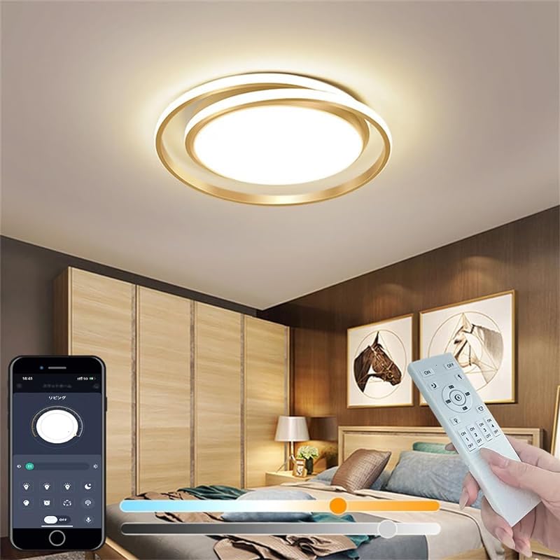 KOVOL LED シーリングライト 6畳 8畳 10畳 おしゃれ 北欧 照明器具 天井 「APP遠隔制御 無段階調光調色 引っ掛対応 工事不要 日本語取説付き リモコン/スマホAPPで遠隔制御 タイ