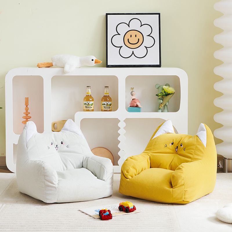 キッズソファー　子供用ソファー　ビーズクッション　動物型ソファー　毛玉にならないベルベット生地　静音充填物　ローソファー　１人掛けソファー