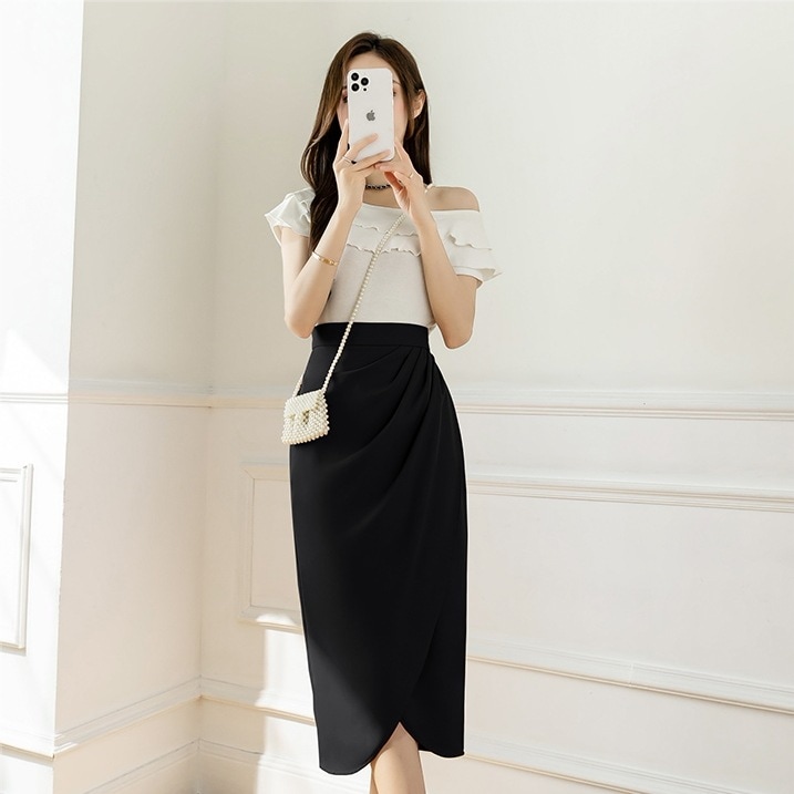 夏スーツスカート ロング丈タイトスカート ハイウエストスカート オフィスカジュアル スカート ロングスカート タイトスカート 膝下 ミモレ ミモレ丈 ロング ロング丈 スリム タイト 細身 ストレート