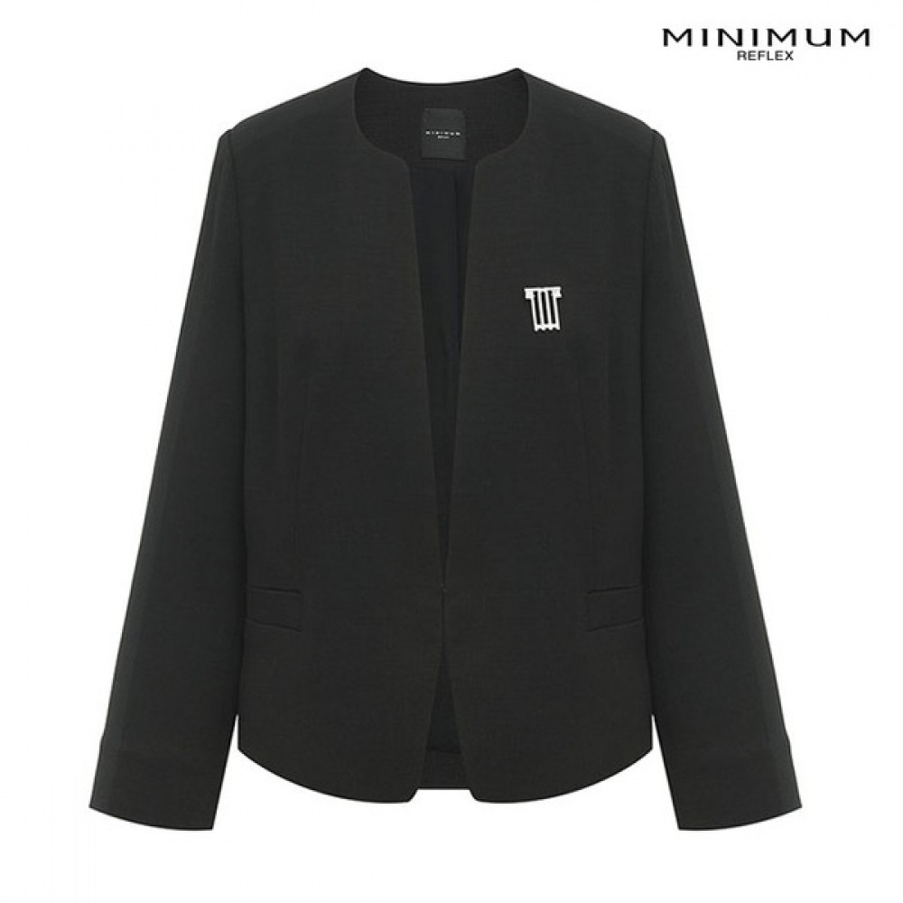 (ミニマル) ブローチノーカラージャケット MYBGWJ4040-BK