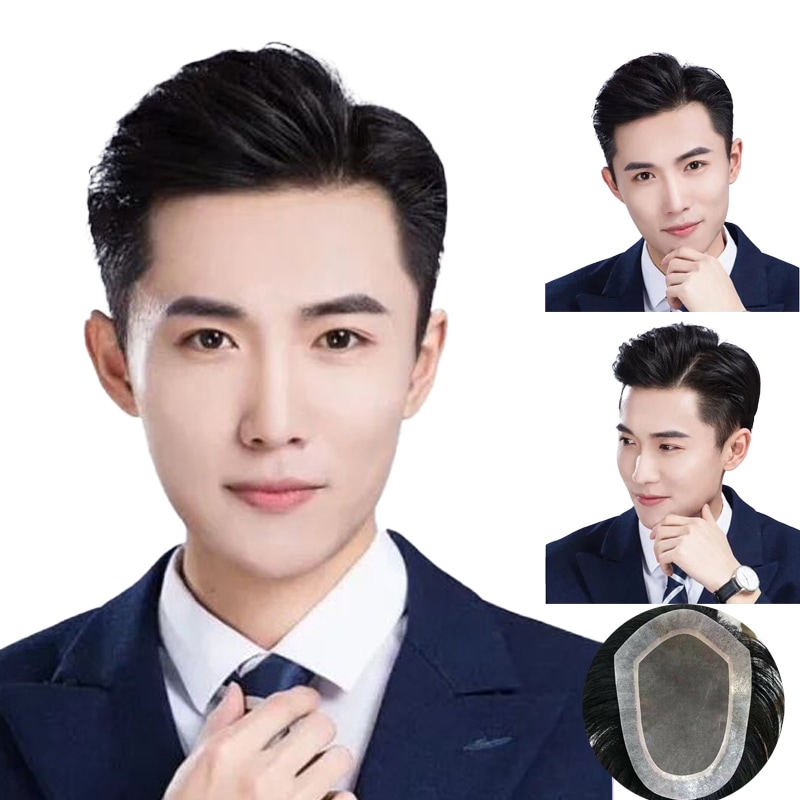 メンズウィッグ 替え毛 ウィッグ メンズ 替え毛 リアルヘア ハゲ メンズ 替え毛 フル手織り 生体頭皮