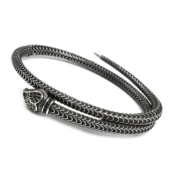 GUCCI グッチ シルバー925 スネーク バングル バングル 19 47.7g メンズ 中古