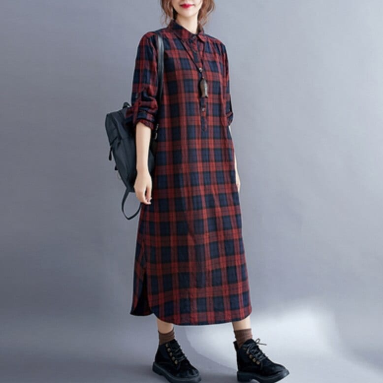 ワンピース ロング ロング丈 袖あり かわいい 大人可愛い きれいめ シンプル カジュアル 大人 ロング丈 長袖 レッド グリーン スリット 春夏 2XL 休日 旅行 楽ちん 秋冬 韓国 コーデ モテ