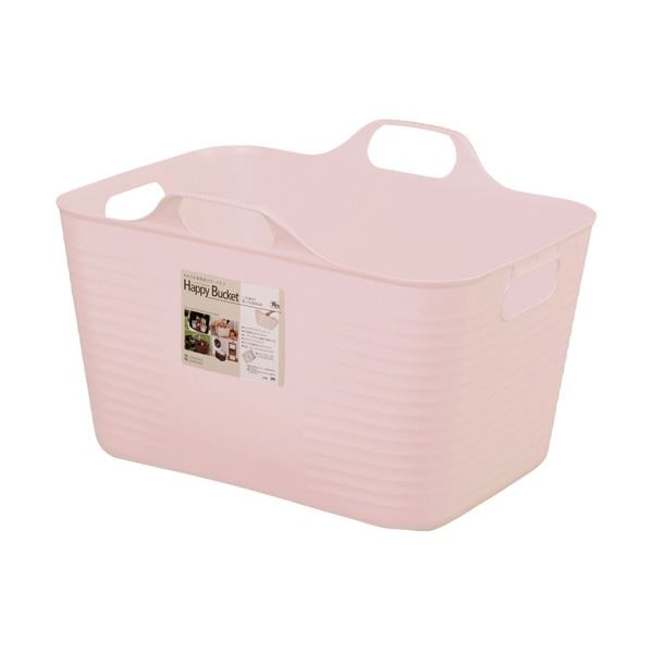 （まとめ）ヒマラヤ化学 ハッピーバケット 本体 角 M ピンク 1個 [x3セット]