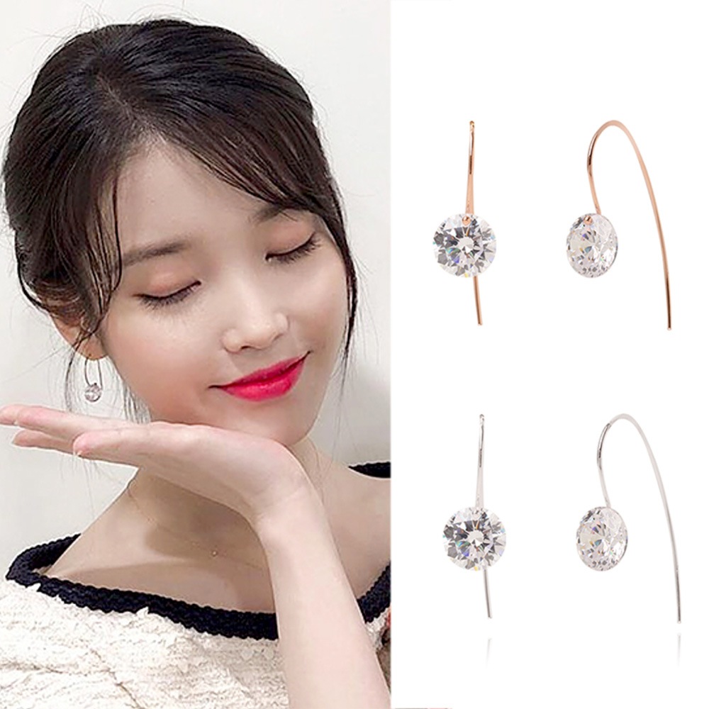 気質アップ Silver925 韓国女性アクセサリーデイリーアクセサリー Iu ホテルデルーナ 2col Iu着用イヤリング イヤリング Type Rose Gold