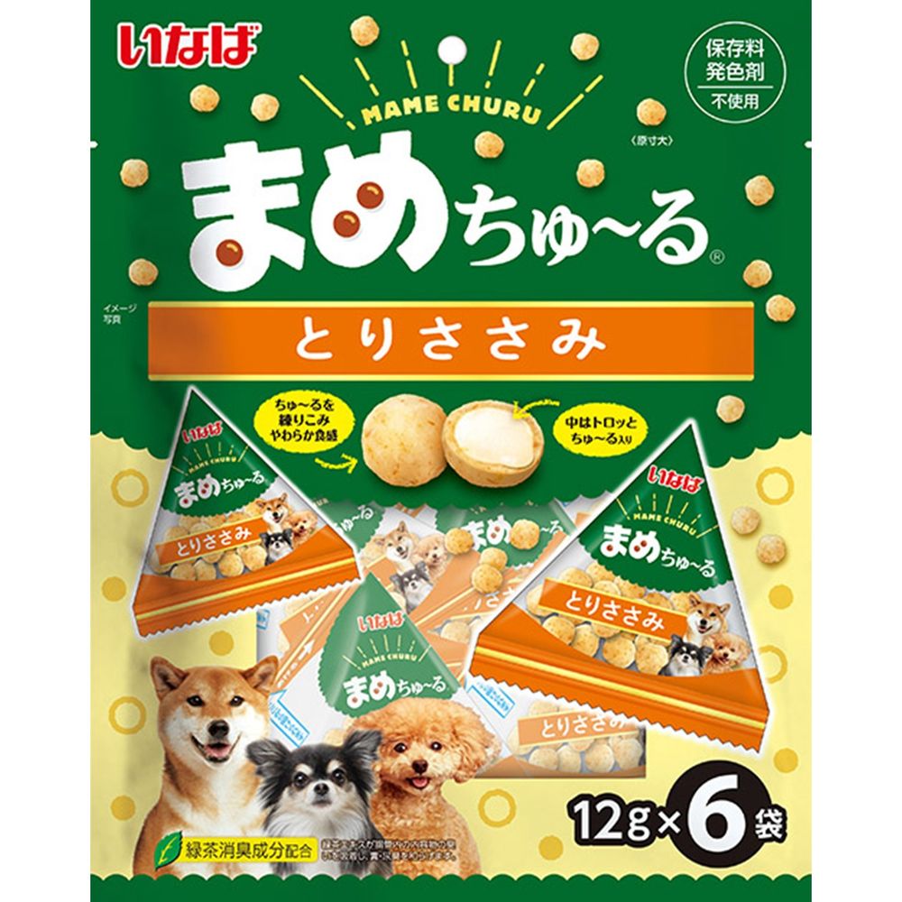 （まとめ買い）いなば まめちゅ～る とりささみ 12gx6袋 犬用おやつ [x8]