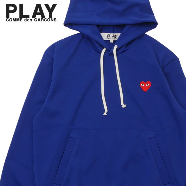 プレイ コムデギャルソン PLAY COMME des GARCONS MENS JERSEY RED HEART PULLOVER PARKA BLUE 211-000672-144