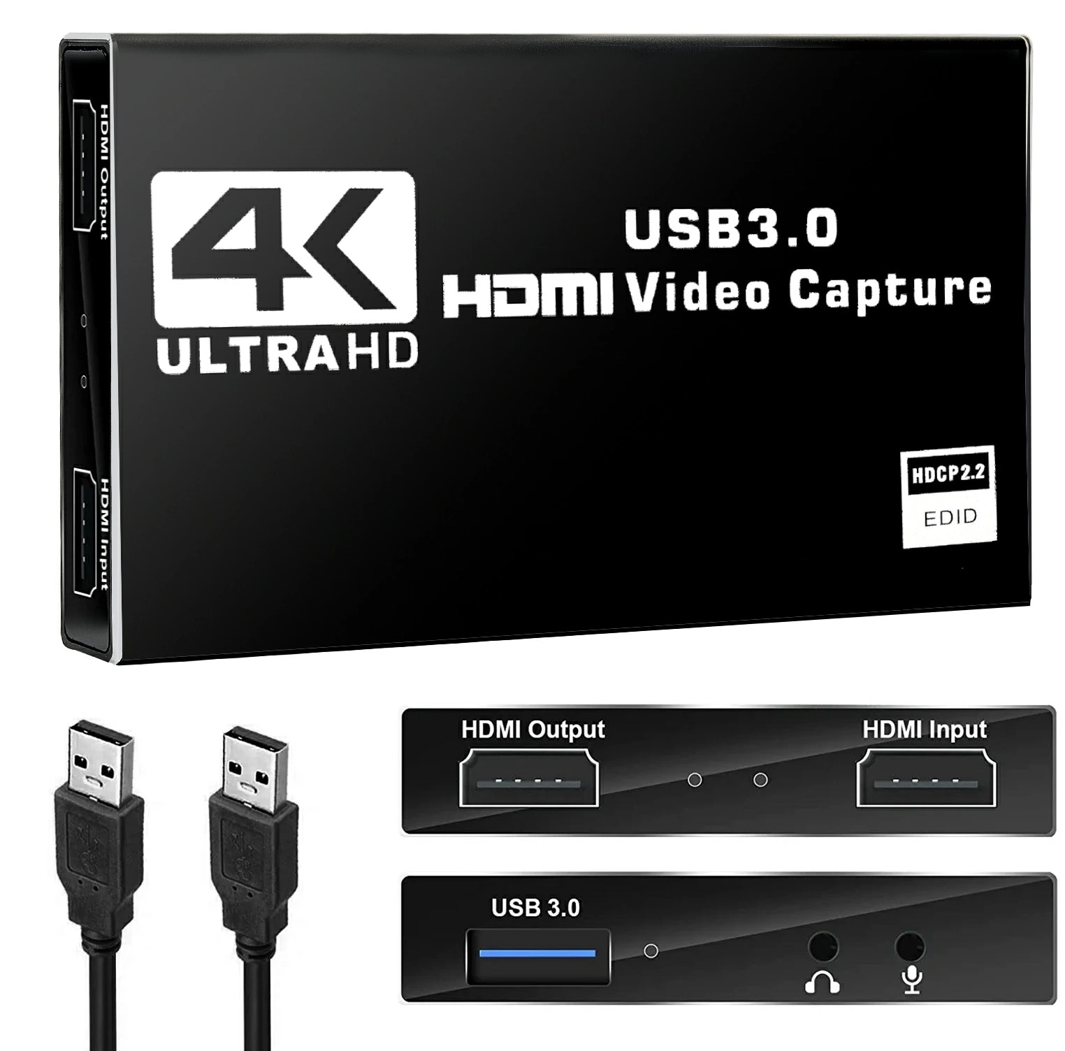 4K HDMI キャプチャーボード パススルー 60FPS USB3.0 ゲームキャプチャー 60Hz ビデオ フルHD ビデオキャプチャー 内蔵 ゲーム実況生配信 会 ライブビデオ配信 画面共有