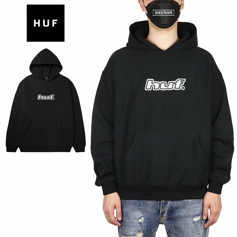 プルオーバーパーカー メンズ レディース ブランド 大きいサイズ おしゃれ スケボー スケーター ストリート 黒