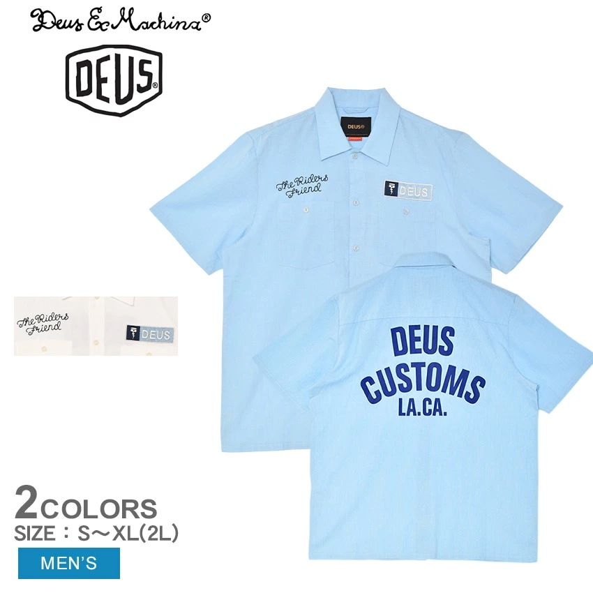 エクス マキナ FORECOURT SHIRT DMP255066 メンズ ウェア トップス 半袖 羽織 おしゃれ ロゴ シンプル カジュアル ストリート カジュアル ブルー 青 ホワイト 14,288円