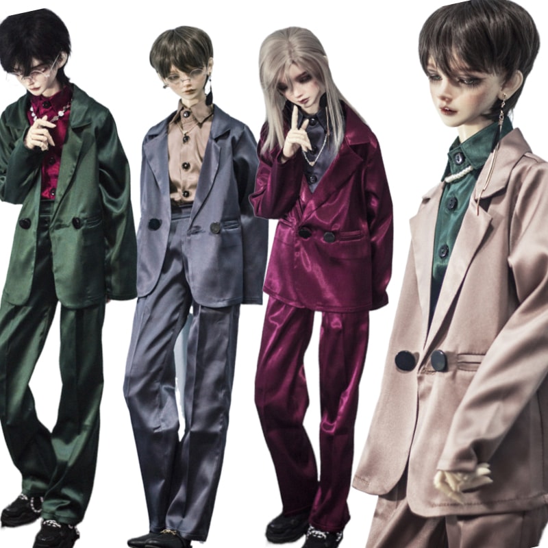 5色BJD人形用衣装 カジュアルスーツ トリアセテート繊維 SSDF/70cm/SD/MSDサイズ用