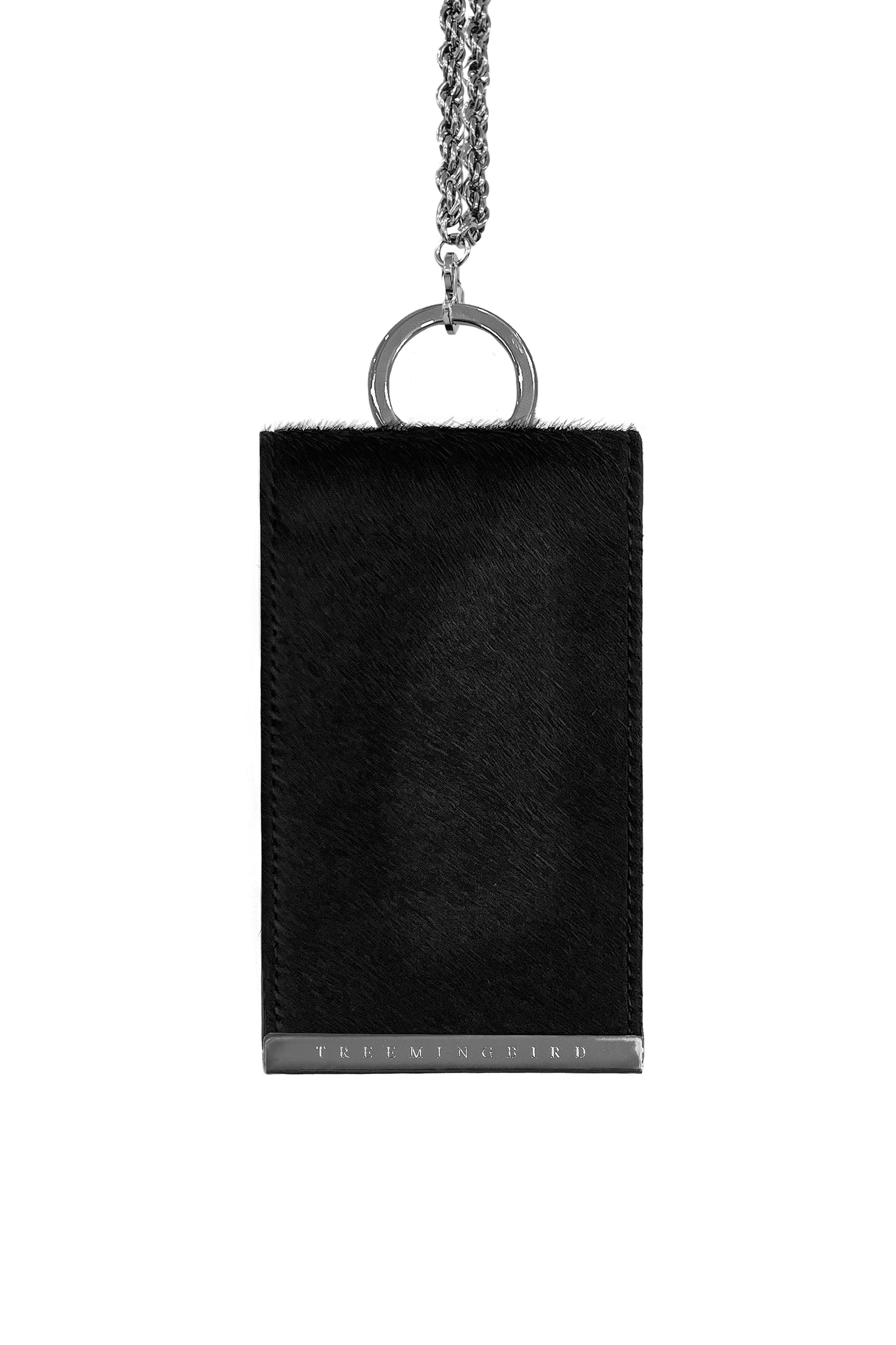 【TREEMINGBIRD】 HAIR-ON 2-WAY CHAIN WALLET BAG : BLACK