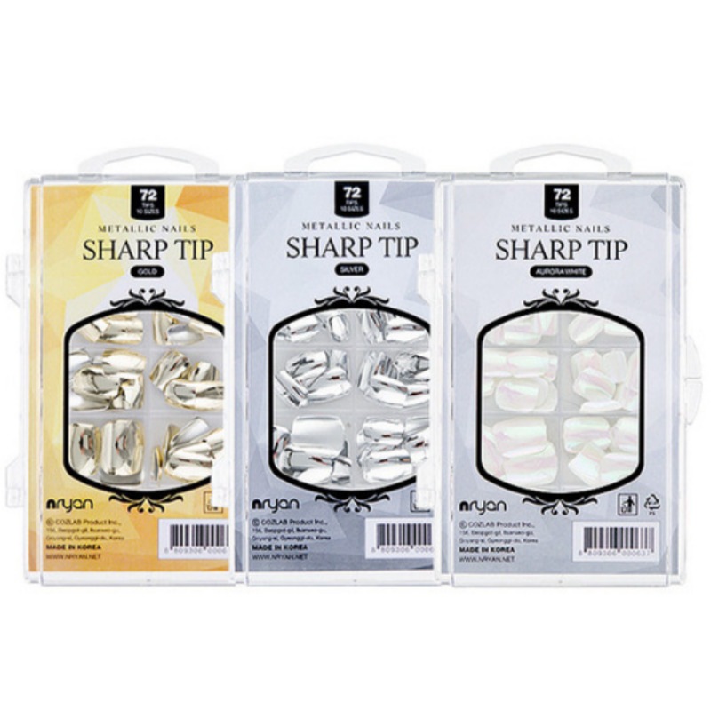NRYAN/ Sharp Metal Pad Tip (72 Tips)/ネイルアート/ネイル延長