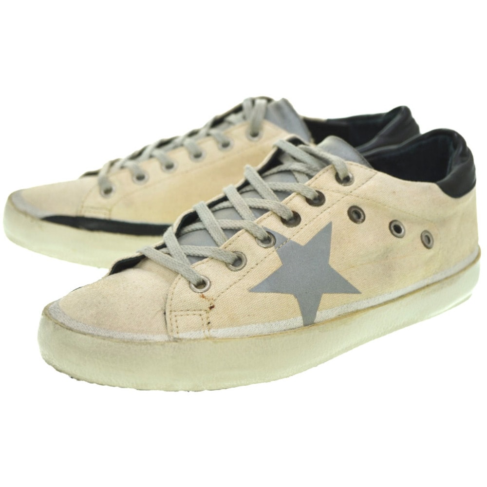 美品 スーパースター スニーカー キャンバス/レザー ベージュ 0133【中古】 レディース