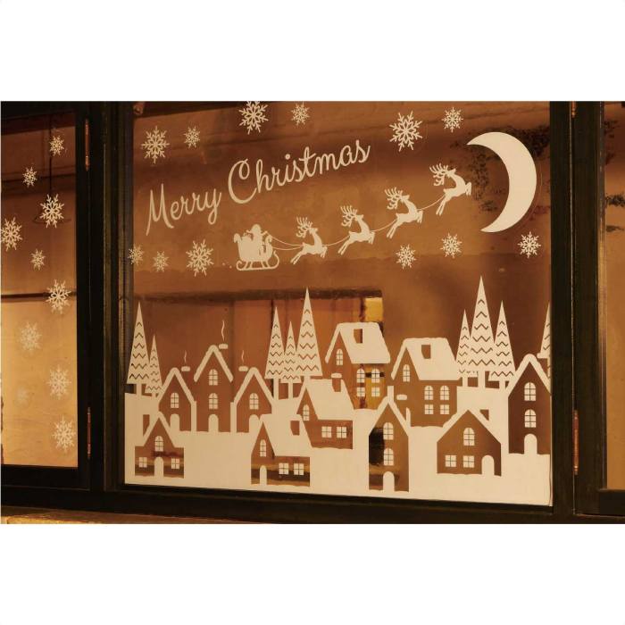 エントリーでポイント5倍！11月4日20:0011月11日1:59ウィンドウシール ホワイトクリスマス 1セット ウインドウ 飾り インテリア シール ステッカー 窓 壁 クリスマス