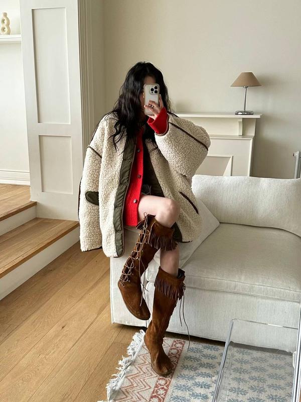 [東大門タウン] リバーシブル　羊毛ムートン