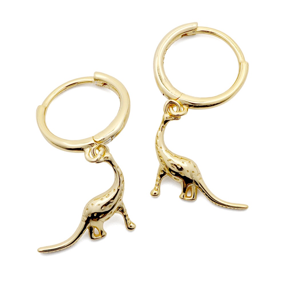 925 フープピアス ドロップ 恐竜 [ce164]