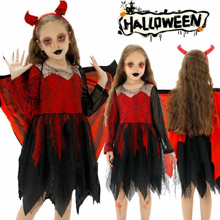 ハロウィン 赤 悪魔 子供 キッズコスチューム キッズ 子供用 仮装 ハロウィン衣装 女の子 男の子 コスプレ衣装 イベント パーティー 学園祭 文化祭 舞台劇 演出 演劇