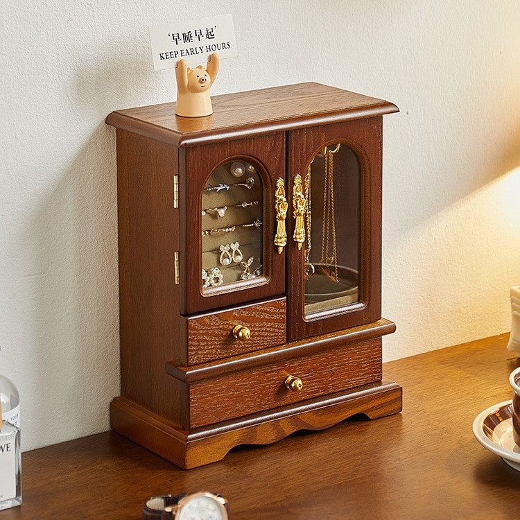 激安セール 家庭向けレトロデザインの実木多機能収納ケース 4,977円