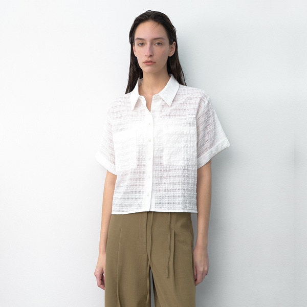 (BL-4348)ESSENTIAL SEERSUCKER POCKET SHIRT