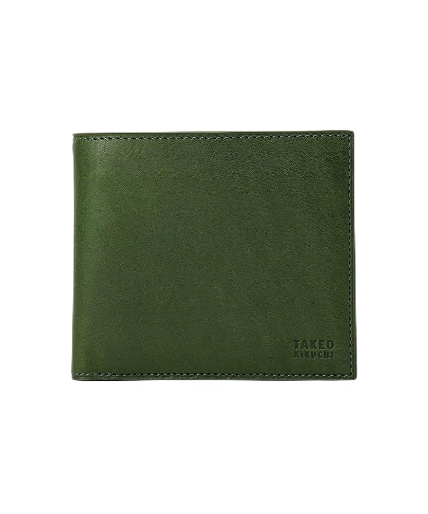 [ タケオキクチ ] 財布 オイルスムースレザー 2つ折り財布 07002402 メンズ グリーン(024) 00