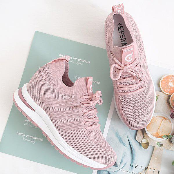 [シューズ] ニットスパンキー高さ女性女子スリップオン運動靴スニーカー7.5cm/3color sjssz-sm668