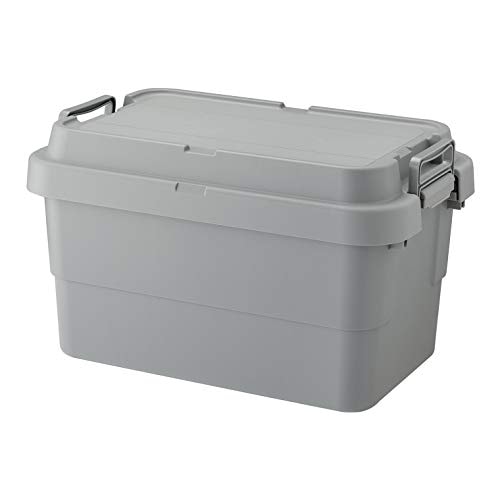リス(RISU) 収納ボックス トランクカーゴ 50L グレー 日本製 TC-50S コンテナ ボックス スタッキング 屋外収納 キャンプ 防水