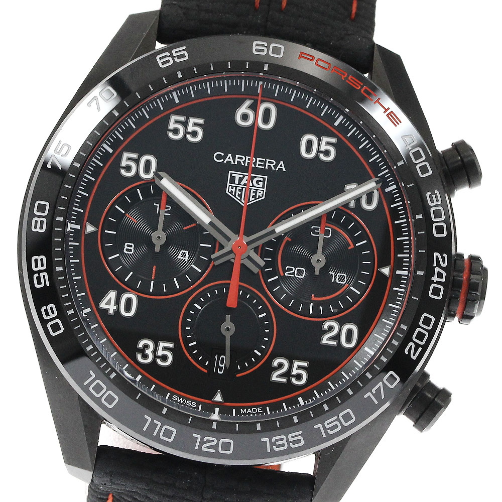 タグホイヤー TAG HEUER CBN2A1M カレラ クロノグラフ×ポルシェ オレンジレーシング 自動巻き メンズ 箱・保証書付き_889082【中古】