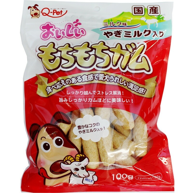 （まとめ買い）おいしいもちもちガム ミルク味 やぎミルク入り 100g 犬用おやつ [x15]