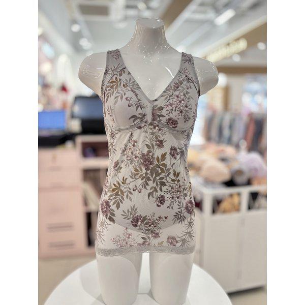 [驪州店] ノンワイヤーフロラルプリント一枚重ねランニングタイプ補正シェイパー[VBTM730A_C] GY