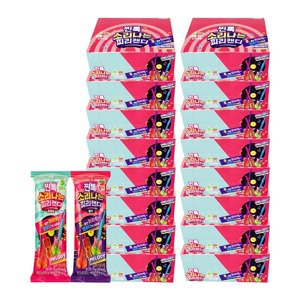 [卸販売] チントク笛キャンディ(二味) 14g 2BOX (24個 x 16) 韓国お菓子