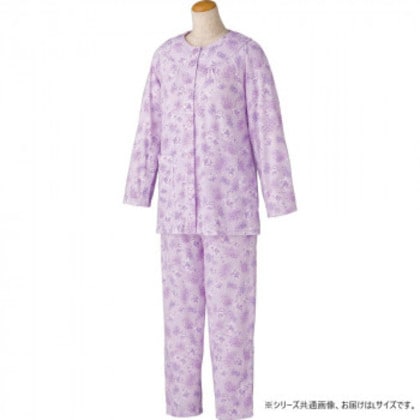 ケアファッション ワンタッチテープ+腰開きパジャマ(婦人) パープル L 9809212