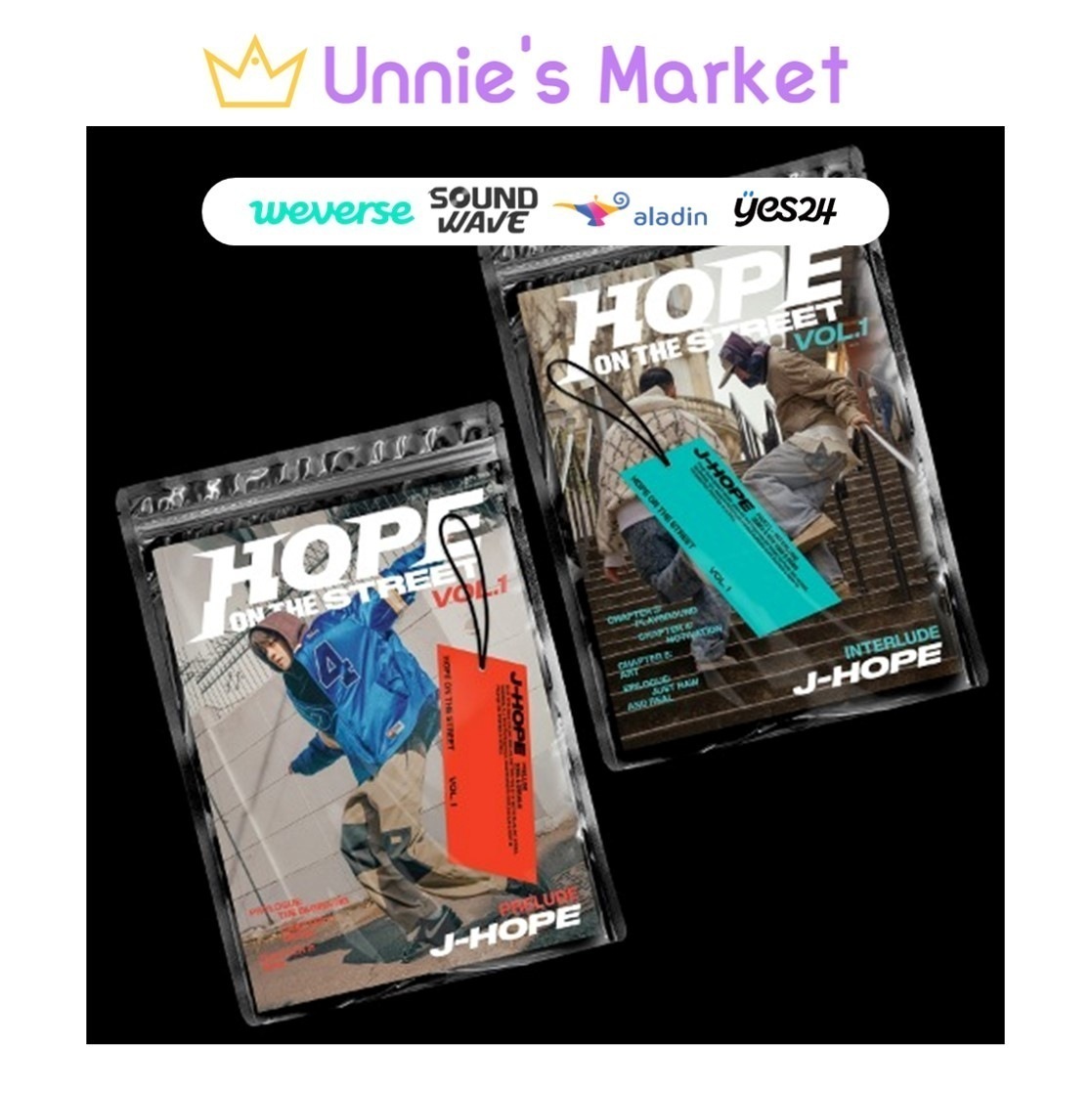 [SET] J-HOPE - HOPE ON THE STREET Vol.1 Album + Free Photocard 1EA(fan-made)