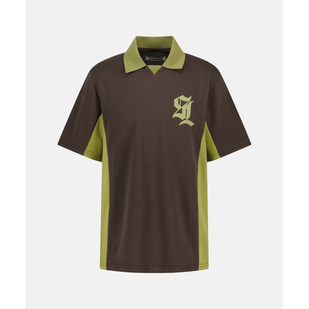 SUNLOVE サイドパネルゴルフジャージーブラウン