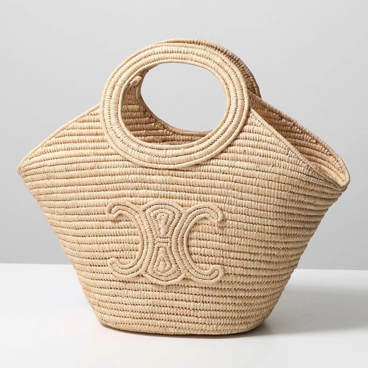 CELINE セリーヌ かごバッグ Braided Panier ブレーテッドパニエ 121922GTI.02VG レディース トリオンフ ラフィア ハンドバッグ 鞄 Natural