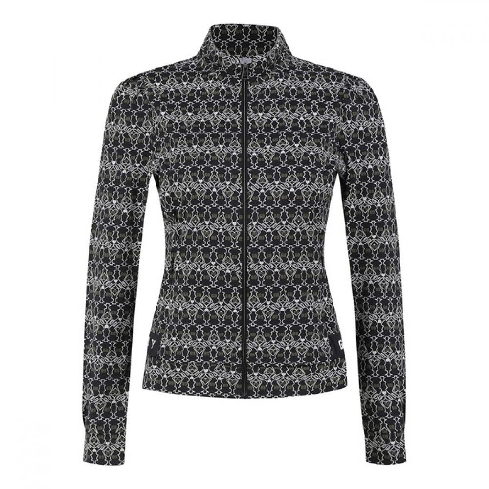 [Paris Gates] レディースバニー柄ストレッチジップアップTシャツ