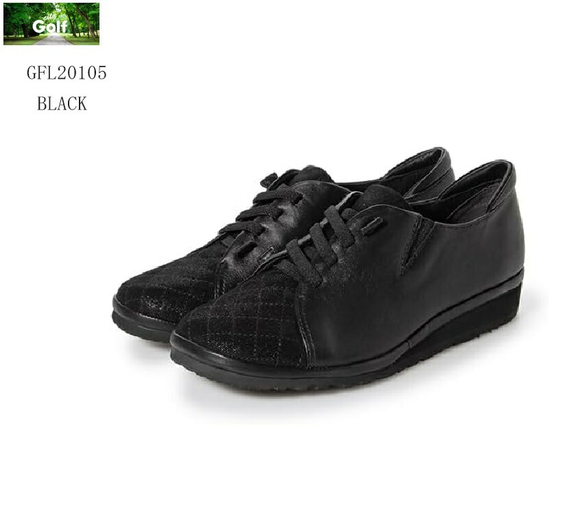 シティ ゴルフ(City Golf)GFL20105 カジュアルウォーキングコンフォートシューズ 本革 幅広 靴ヒモの変わりにゴムヒモを使用しサイドにゴムを配置し脱ぎ履きが非常に楽らく 旅行にも最適