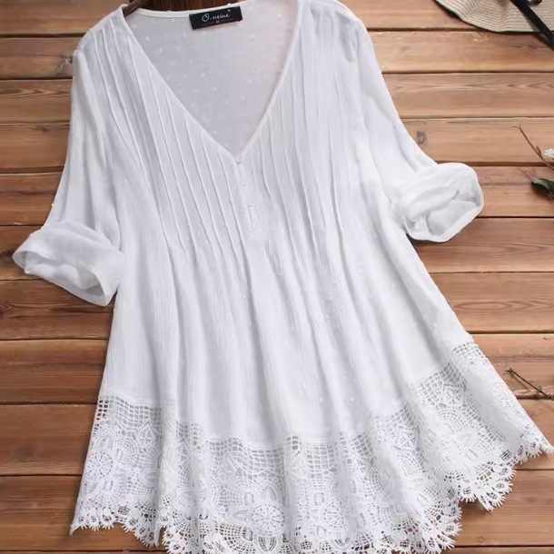 レディース トップス シャツ ブラウス チュニック Vネック ワイド ボタン 薄手 かわいい 大人可愛い きれいめ シンプル カジュアル 上品 おしゃれ かっこいい レトロ こなれ感 ラフ ガーリー