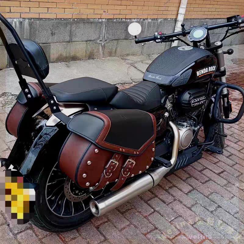 バイクサイドバッグ レザー サドルバッグ 大容量 左右2個セット 防水対策OK ツーリング収納に かっこいい車体アクセント バイク用バッグ