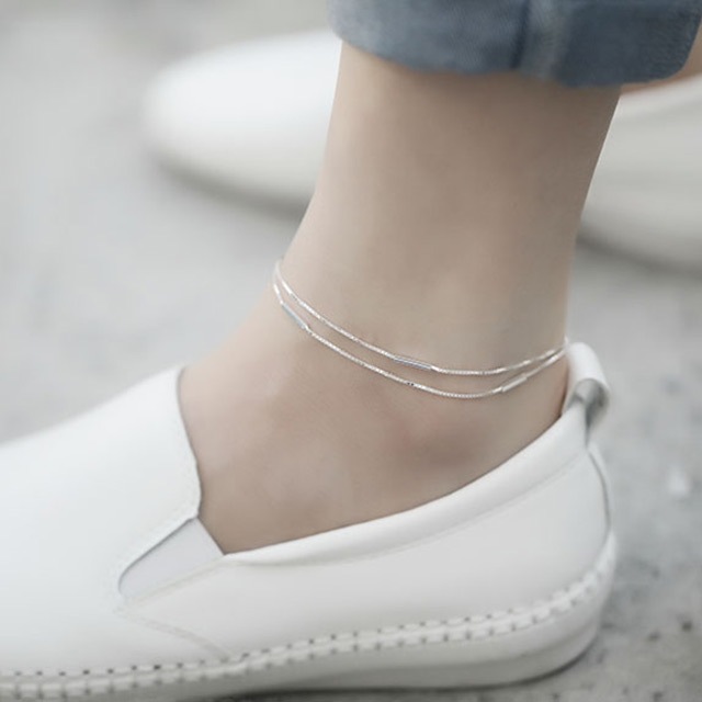 Silver-A-123シルバー2ラインレイヤードスティックチェーンシルバーチ