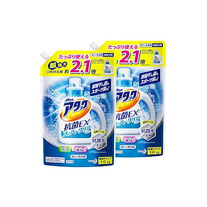 【即納】【まとめ買い】アタック 抗菌EX スーパークリアジェル 洗濯洗剤 液体 詰め替え 1.6Kg×2個